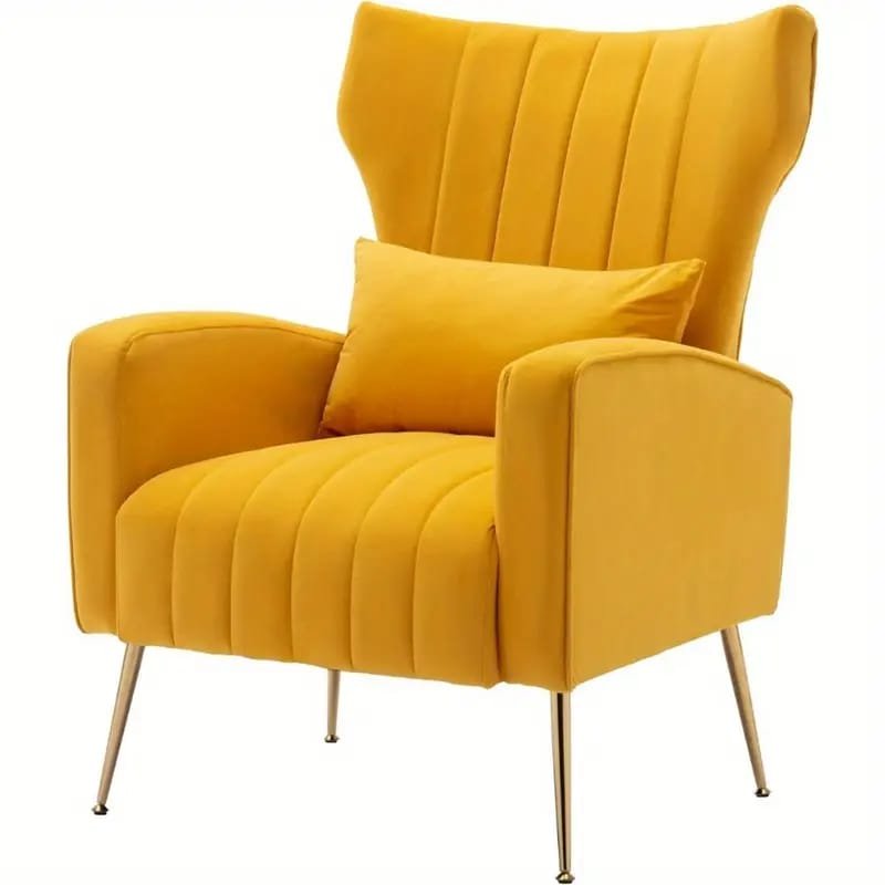 Modern Fuchsia Velvet Accent Chair with Tufted Padded Cushion, – Comfy Upholstered Armchair for Living Room or Bedroom, Soft Velvet Fabric, Wingback Design, Easy to Clean, Bedroom Accent Chair | Vibrant Decor Piece | Tufted Cushioning, Accent Chair for Living Room (Copy)