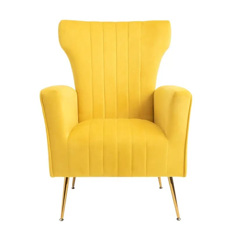 Modern Fuchsia Velvet Accent Chair with Tufted Padded Cushion, – Comfy Upholstered Armchair for Living Room or Bedroom, Soft Velvet Fabric, Wingback Design, Easy to Clean, Bedroom Accent Chair | Vibrant Decor Piece | Tufted Cushioning, Accent Chair for Living Room