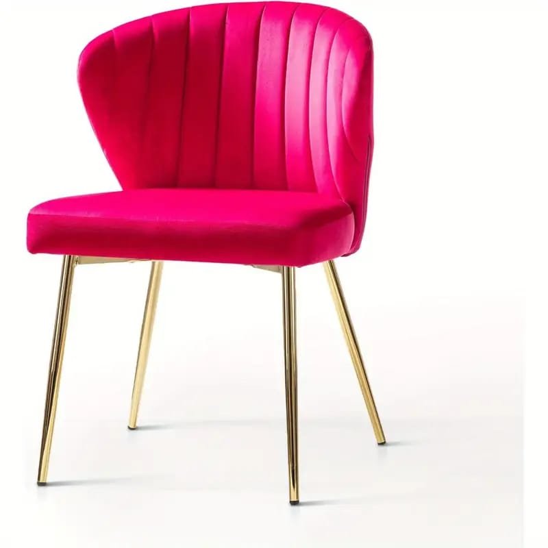 Dining Chairs, Woven Upholstered Dining Chairs With Golden Metal , Modern Accent Chairs For Living Room, Dining Room, Kitchen