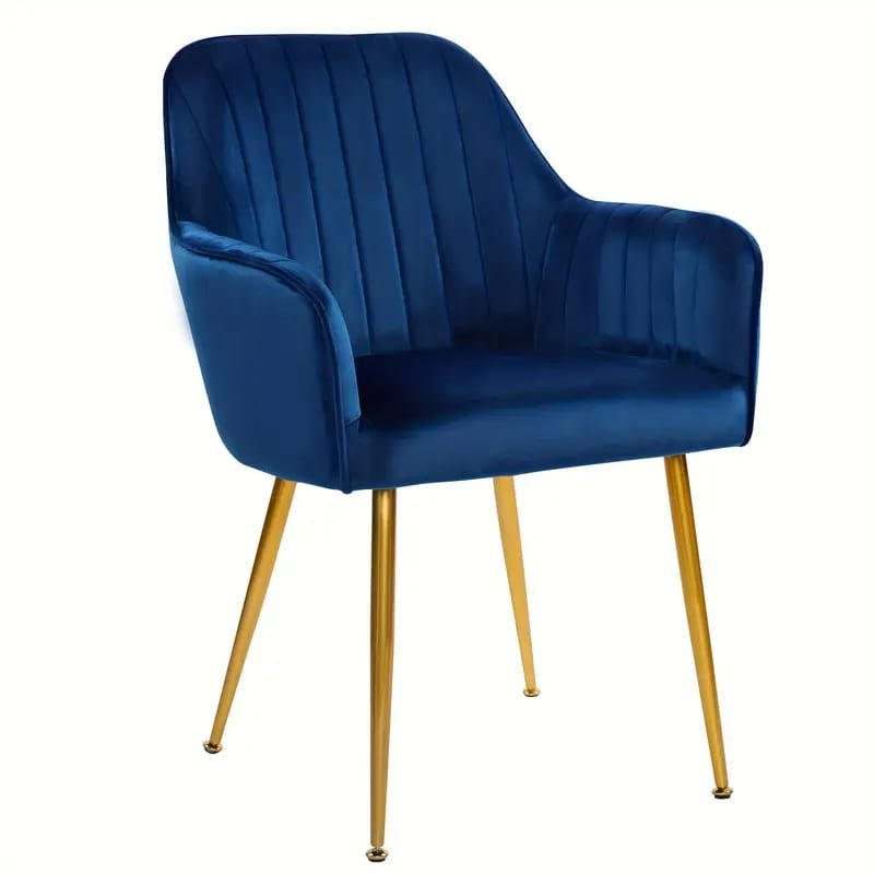 Dining Chairs, Woven Upholstered Dining Chairs With Golden Metal , Modern Accent Chairs For Living Room, Dining Room, Kitchen