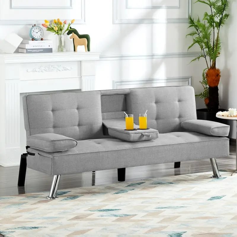 1pc ROORUNS Modern Teddy Sofa, Metal Frame, 93.70" Long Couch with 2 Pillows, 3 Seating Capacity for Apartment, Office, Living Room
