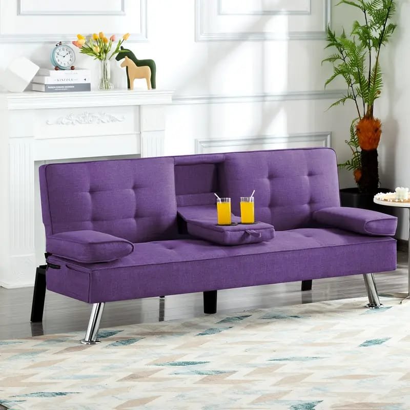1pc ROORUNS Modern Teddy Sofa, Metal Frame, 93.70" Long Couch with 2 Pillows, 3 Seating Capacity for Apartment, Office, Living Room