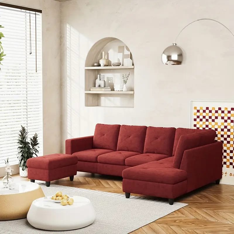 1pc ROORUNS Modern Teddy Sofa, Metal Frame, 93.70" Long Couch with 2 Pillows, 3 Seating Capacity for Apartment, Office, Living Room