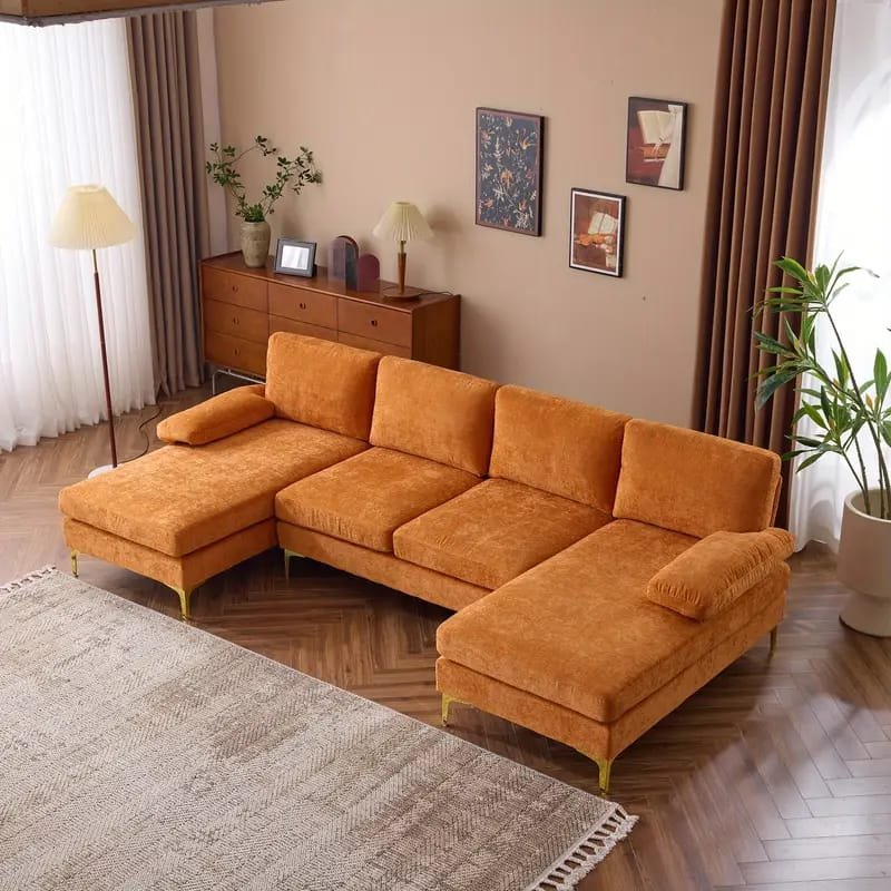 1pc ROORUNS Modern Teddy Sofa, Metal Frame, 93.70" Long Couch with 2 Pillows, 3 Seating Capacity for Apartment, Office, Living Room