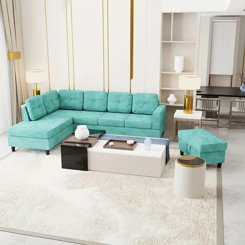 1pc ROORUNS Modern Teddy Sofa, Metal Frame, 93.70" Long Couch with 2 Pillows, 3 Seating Capacity for Apartment, Office, Living Room