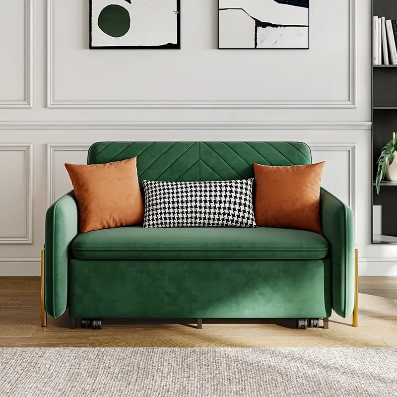 1pc ROORUNS Modern Teddy Sofa, Metal Frame, 93.70" Long Couch with 2 Pillows, 3 Seating Capacity for Apartment, Office, Living Room