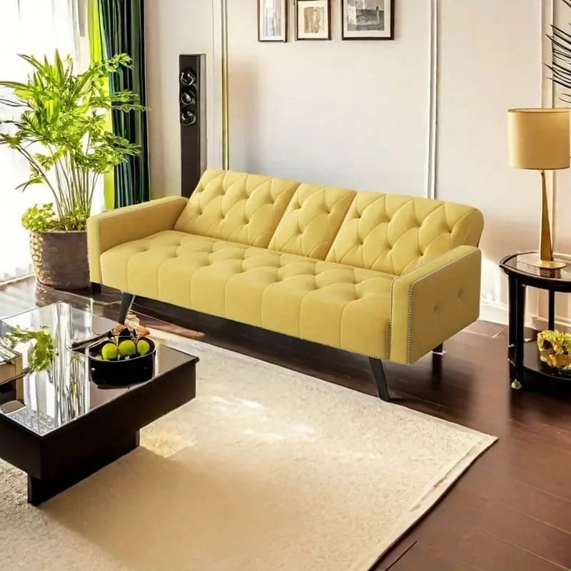 1pc ROORUNS Modern Teddy Sofa, Metal Frame, 93.70" Long Couch with 2 Pillows, 3 Seating Capacity for Apartment, Office, Living Room