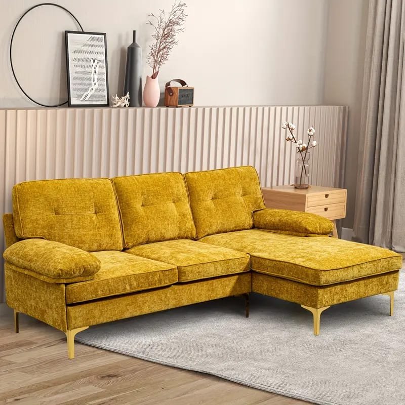 1pc ROORUNS Modern Teddy Sofa, Metal Frame, 93.70" Long Couch with 2 Pillows, 3 Seating Capacity for Apartment, Office, Living Room
