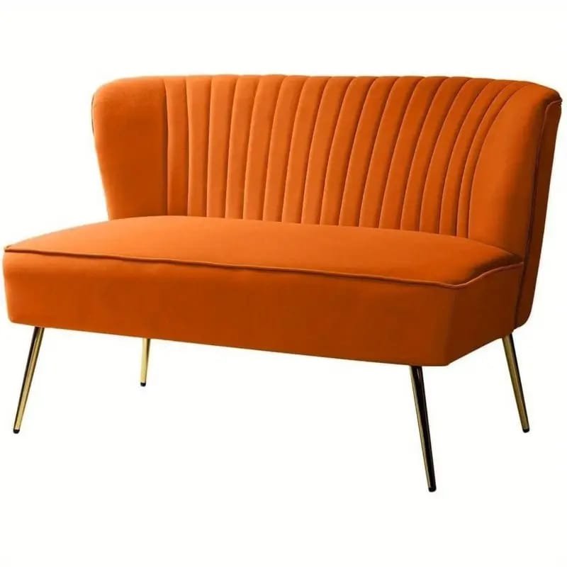 1pc ROORUNS Modern Teddy Sofa, Metal Frame, 93.70" Long Couch with 2 Pillows, 3 Seating Capacity for Apartment, Office, Living Room