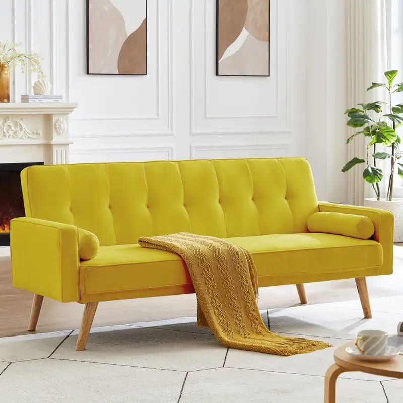 1pc ROORUNS Modern Teddy Sofa, Metal Frame, 93.70" Long Couch with 2 Pillows, 3 Seating Capacity for Apartment, Office, Living Room