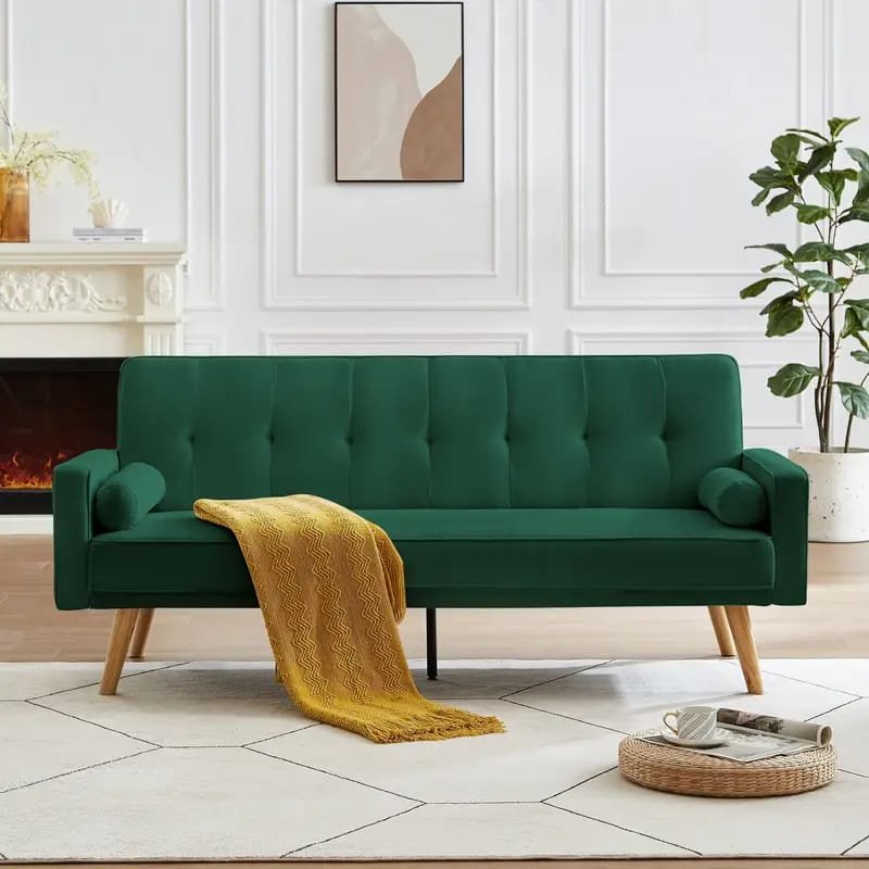 1pc ROORUNS Modern Teddy Sofa, Metal Frame, 93.70" Long Couch with 2 Pillows, 3 Seating Capacity for Apartment, Office, Living Room