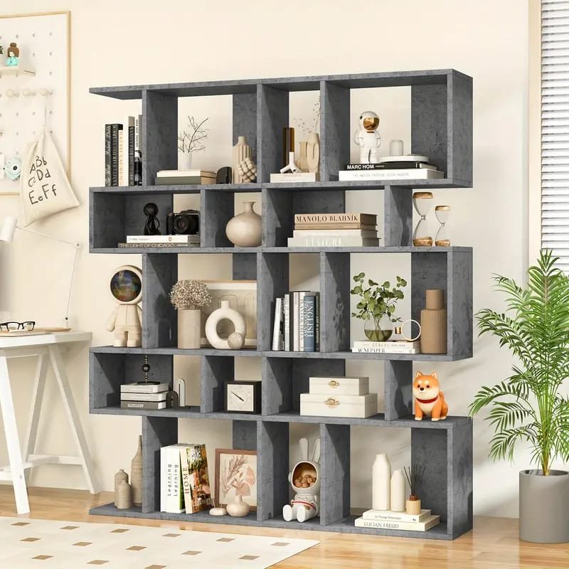 Bookcase Storage] Industrial-style  Etagere Bookcase, A Freestanding Bookshelf That Amplifies Style And Utility In Any Living Room. This Tall Display Shelf Doubles As A Storage Organizer, Boasting   Storage shelves
