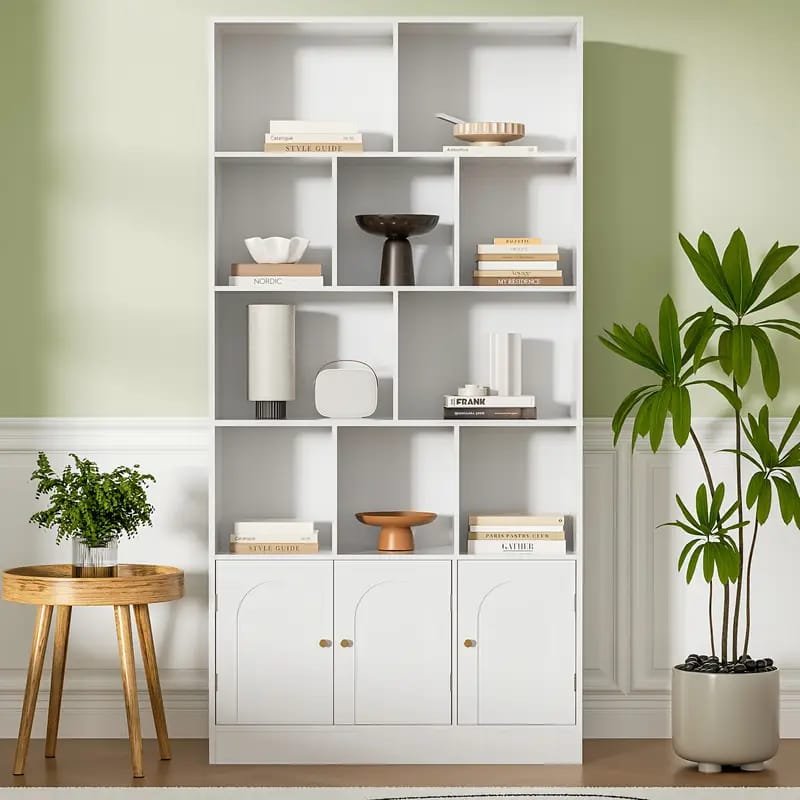 Bookcase Storage] Industrial-style  Etagere Bookcase, A Freestanding Bookshelf That Amplifies Style And Utility In Any Living Room. This Tall Display Shelf Doubles As A Storage Organizer, Boasting   Storage shelves