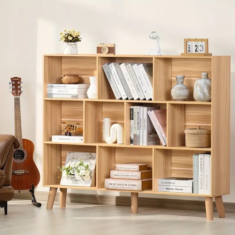 Bookcase Storage] Industrial-style  Etagere Bookcase, A Freestanding Bookshelf That Amplifies Style And Utility In Any Living Room. This Tall Display Shelf Doubles As A Storage Organizer, Boasting   Storage shelves